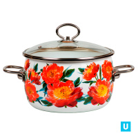 Кастрюля сф. 1,5л "Пион/Peony", белосн., 1SA165S	