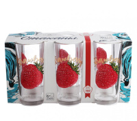 Набор стаканов "Ода" 250 мл выс 6шт "Полезная клубника"