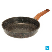 Сотейник 24см.,серии"Мегалит 18" Гранит а/п, ручка софт-тач