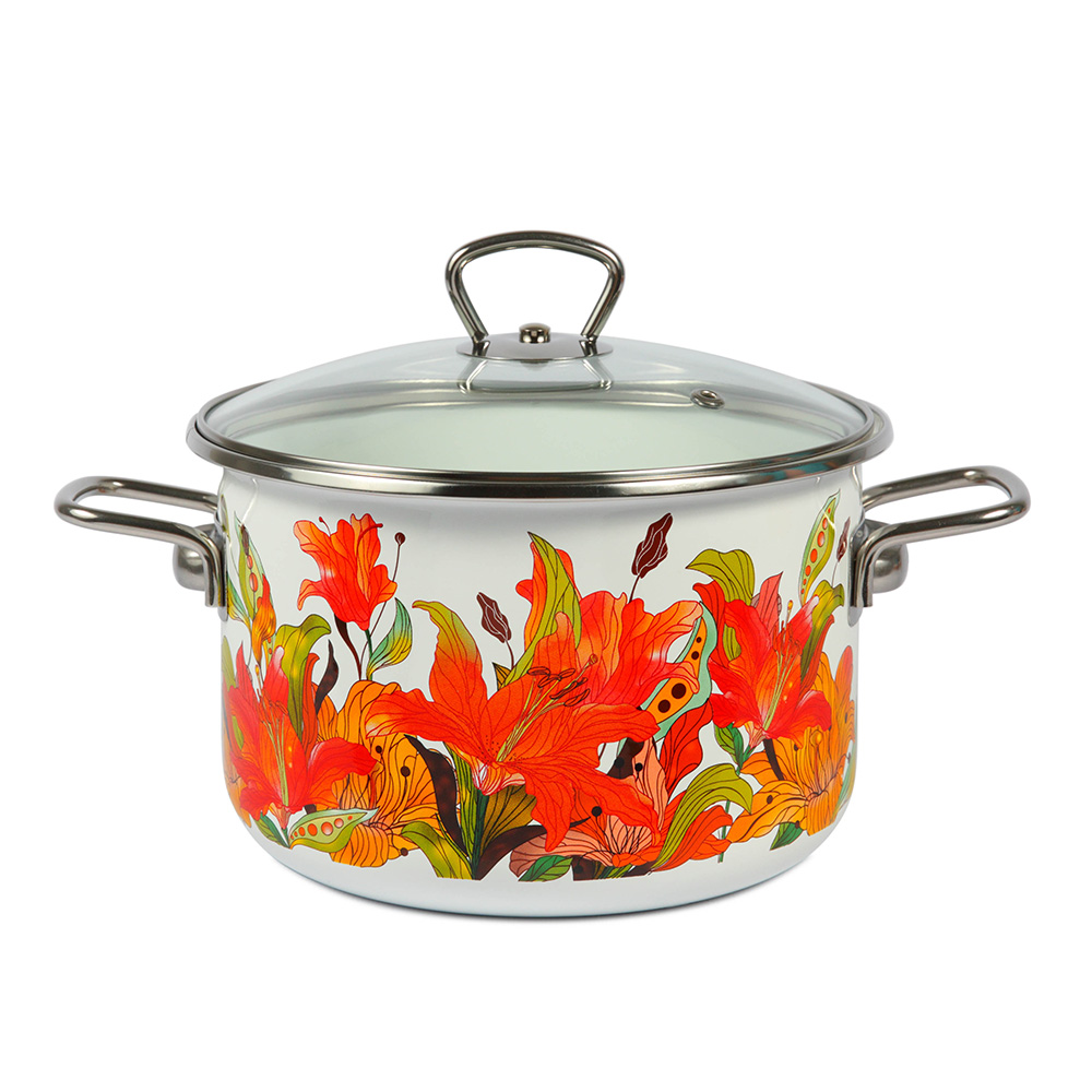 Кастрюля цил. 4л, белосн.,"Лилианна/Lilianna"",  1SD205S