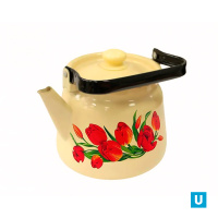  Чайник 2,3 л декор палевый с пластм. кнопкой