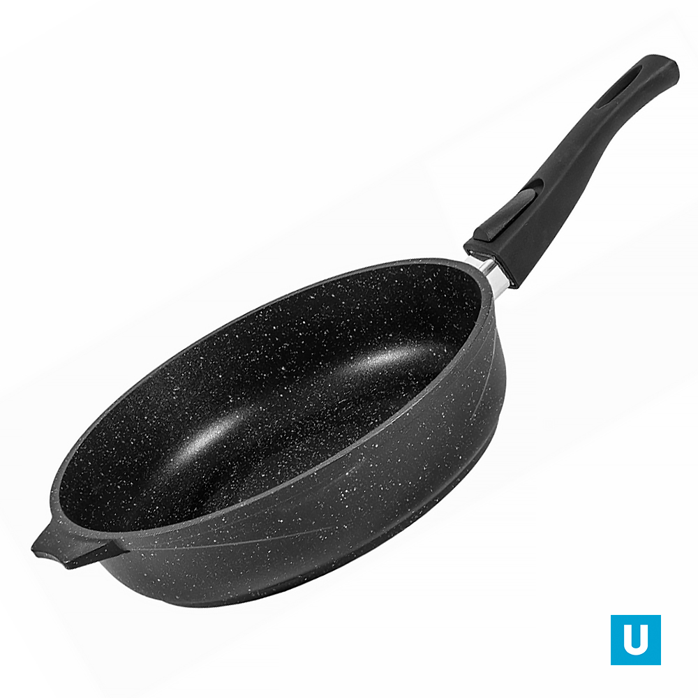 Сковорода  20см АП Гранит чёрный со съемной ручкой арт.020802