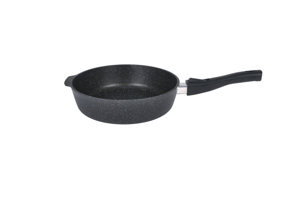 Сковорода глубокая 240мм со съемной ручкой,АП линия "Granit" (black)