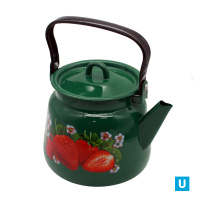  Чайник 3,5 л сфер. декор зелёный рябчик, с петлёй