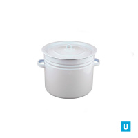  Кастрюля цилиндрическая 12 л серо-голубая с петлёй