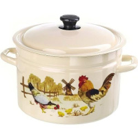 Кастр.цил. борт. 8л (слоновая) Подворье, арт. 41804-202/6-У2