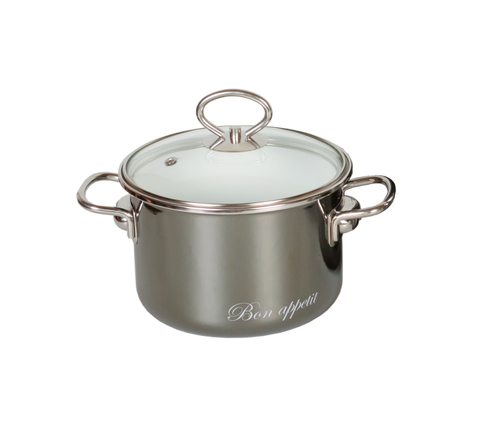 Кастрюля цил. 3,0л "Приятной трапезы/Bon appetit", беслоснеж./мокрый ас.8SB205S