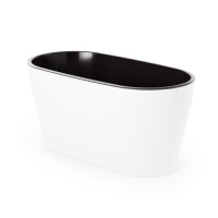 Горшок цветочный "Лея" 4л овальный двойной (с автополивом) (белый) (уп.6)