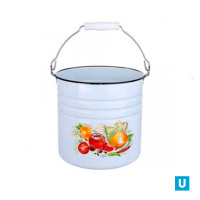  Ведро без крышки 12 л светлое с деколью