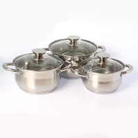Набор кастрюль 6 пр. (Диана) (1,8л.+2,5л.+3,5л.) 