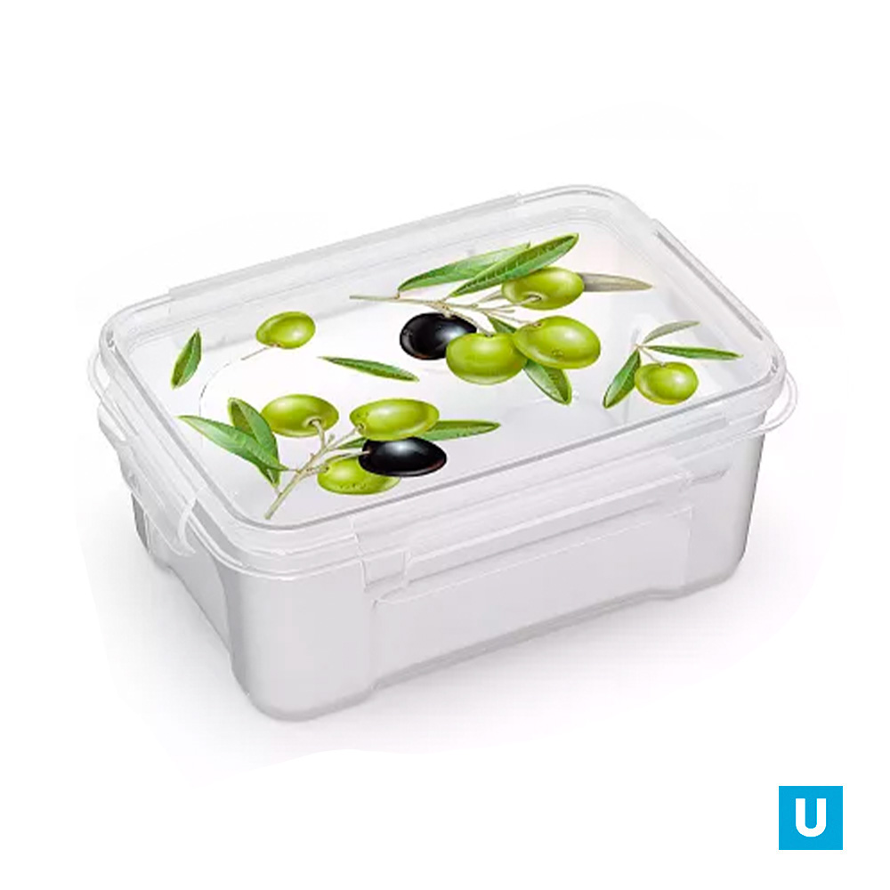 Контейнер прямоугольный для СВЧ Fresh олива 0,75л