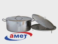 Кастрюля для варки мантов 20 л 2 вставки (d396 h172)  без ТРС цельнотянутая