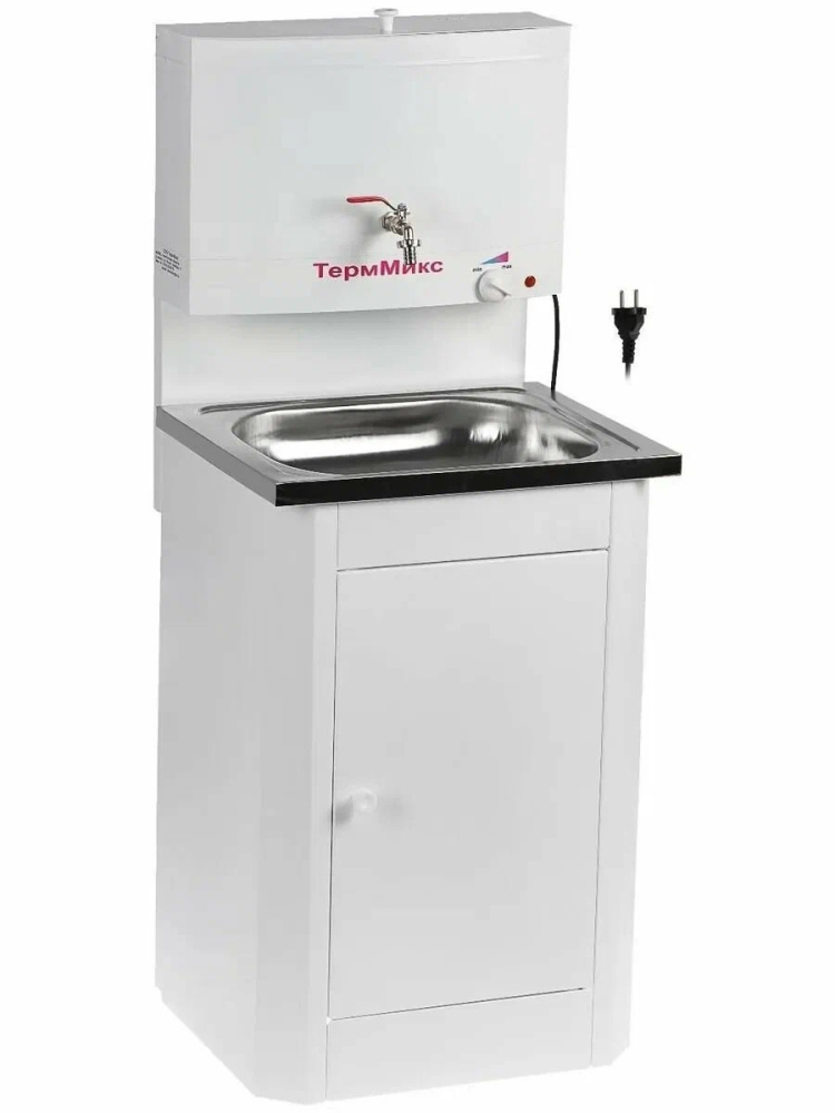 Умывальник с ЭВН нерж.мойка/плас.бак белый 1500х550х450 мм