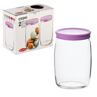 Набор банок 2 шт "ЧЕШНИ" 1100мл с пластик. крышкой 