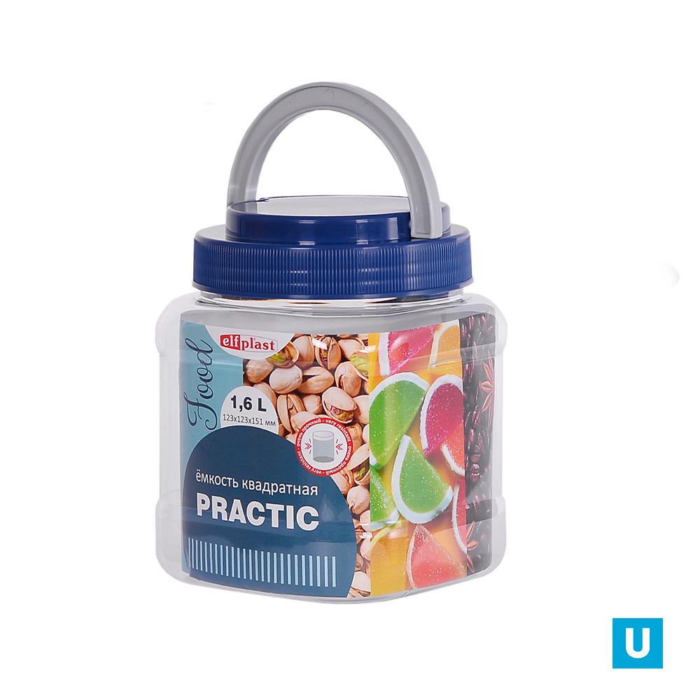Емкость "Practic" квадратная 1,6л 123х123х151 (12) ЭЛФ540