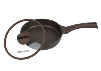 Сковорода 260мм с ручкой,со стеклянной крышкой, АП линия "Stella"(mokko)