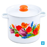  Кастрюля цилиндрическая 2 л декор с пл. кнопкой