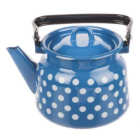  Чайник 2,3 л Белый горох, васильковый с петлей
