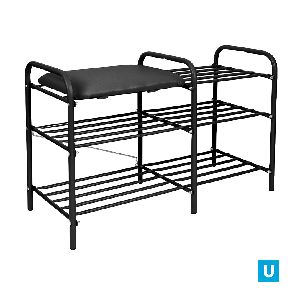 Этажерка "Люкс" (ЭТЛ3-1/Ч черный/матовый черный)