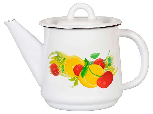 Чайник 1л белоснежный "Фрутта" с петлёй