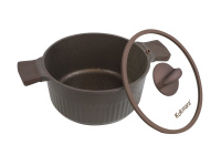 Кастрюля 4,2л со стеклянной крышкой, АП линия "Stella" (mokko)