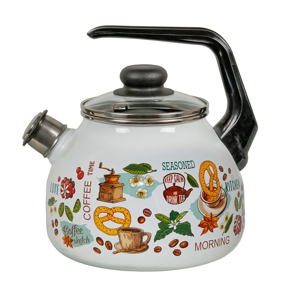 Чайник сф. со св. 3л "Утренний кофе", белосн., 4с209я