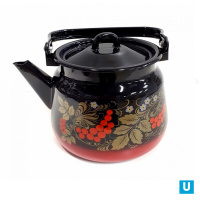  Чайник 2,3 л декор красно-чёрный с петлёй