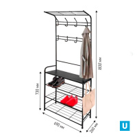 Вешалка в прихожую "Константа 2" ВП12 цв.чёрный