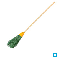 Метла наборная «Стандарт» 4 кольца,  ворс ПП первичный цветной, колпак, чер/берез 120 см