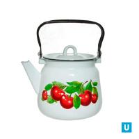  Чайник 3,5 л сфер. декор белый с петлёй в ассортименте
