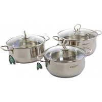 Набор кастрюль 6 пр. (Лира) (2,2л+3,2л.+4,2л) в упак