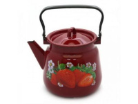  Чайник 3,5 л сфер. декор вишневый/черный рябчик с петлей