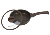 Сковорода 280мм с ручкой,со стеклянной крышкой, АП линия "Stella"(mokko)