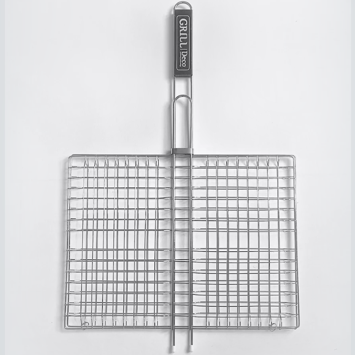 Решетка гриль для барбекю 40*30*1.5см длина 62см тол.прута 1,4мм. Арт.UC-BBQ05