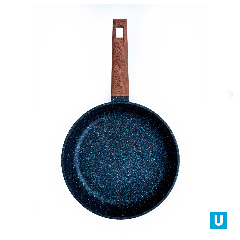 Сотейник 24см.,серии"Мегалит 14" Гранит а/п, ручка soft-touch