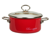 Кастрюля цил. 3,0л "Приятной трапезы/Bon appetit", вишнев.8SD185S