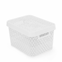 Корзина "Элемент" 17л (с крышкой)(белый) (уп.8)