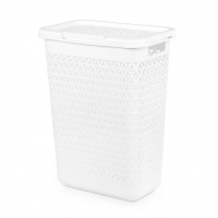 Корзина д/белья "Элемент" 30л узкая (белый) (уп.4)