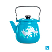  Чайник 3,5 л сфер. декор васильковый с пластм. кнопкой