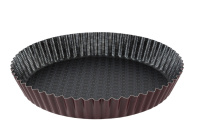 Форма гофрированная низкая 260 мм, бордо. Алюминий марки А5