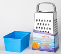 Терка универсальная  с мет/ручкой и пластмассовым контейнером бел жесть 450 мл в  сервисной упаковке