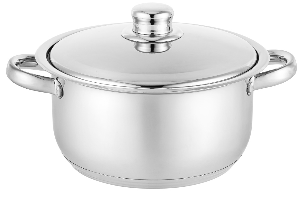 Кастрюля "Астра" 1,8л нерж.(d-16см, h-9см) с мет./кр.ТРС. Капсульное дно. Индукция