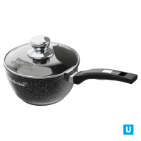 Ковш индукц 1.7л с несъем ручк и стекл кр АП Гранит чёрный Индукция арт.82802И