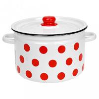 Кастрюля цил. 9л, белосн., Горошки, 1с200с