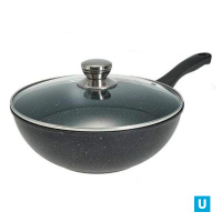 Вок 26 см "Орион" Мрамор а/п, ст/кр, съемн. ручка инд. упаковка