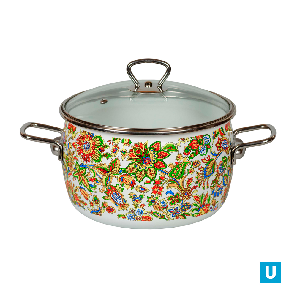 Кастрюля сф. 5л "Империя/Imperio", белосн., 1SA245S