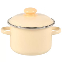 Кастрюля цилиндрическая 2 л с ободком, слоновая кость/белая, б/д