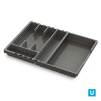Лоток для столовых приборов раздвижной "Смарт" темно-серый 36 x 30 x 5.3 см С424ТСЕР