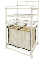Стеллаж с двойной корзиной для белья 3-х ярусный арт.СК43 цв.бежевый