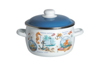 Кастрюля сф. 5,5л, белосн., Золотая рыбка, 6RC221M